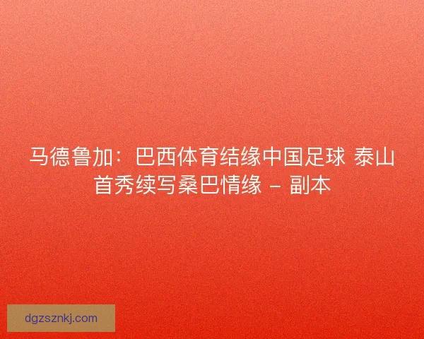 马德鲁加：巴西体育结缘中国足球 泰山首秀续写桑巴情缘 - 副本