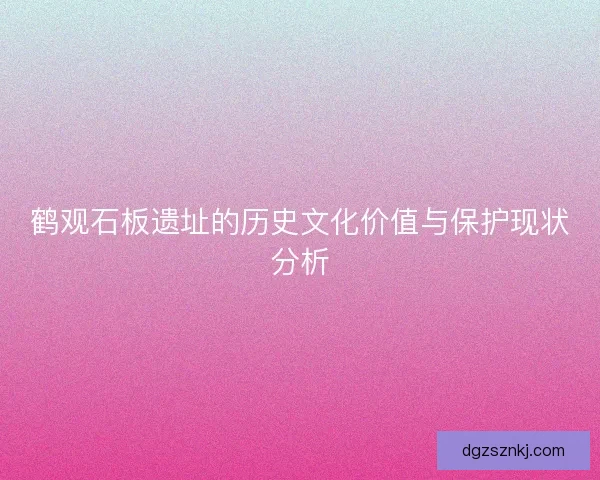 鹤观石板遗址的历史文化价值与保护现状分析