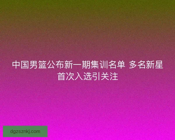 中国男篮公布新一期集训名单 多名新星首次入选引关注