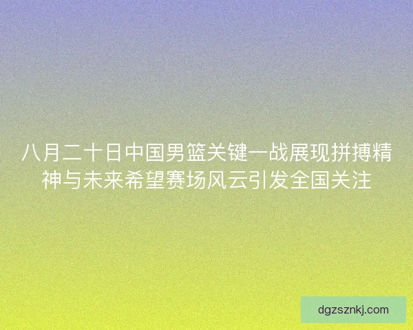八月二十日中国男篮关键一战展现拼搏精神与未来希望赛场风云引发全国关注